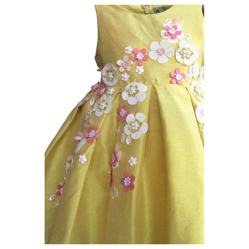 A Little Fable - Yellow 3D Flower Dress