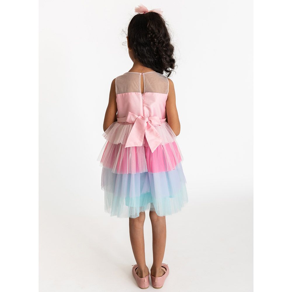 A Little Fable - Glitter Horn Unicorn Dress - Pink