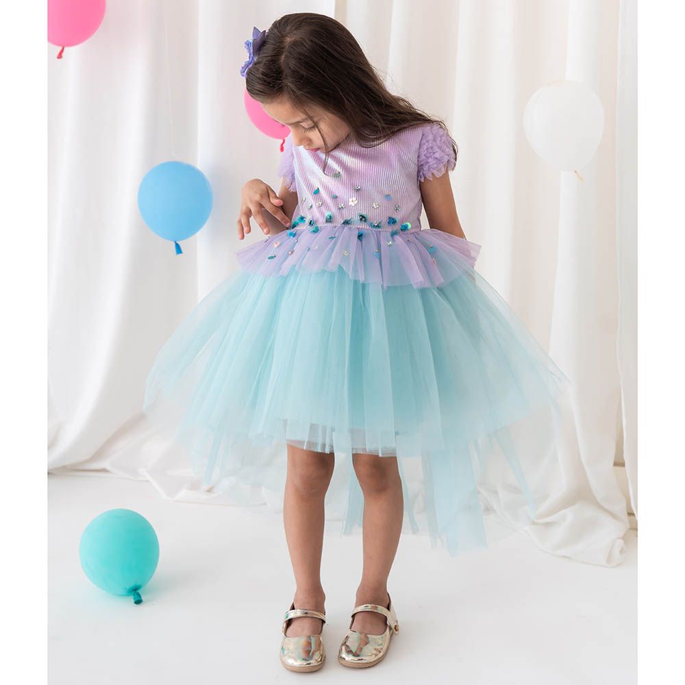 A Little Fable - Mermaid Glitter Dress - Lavender