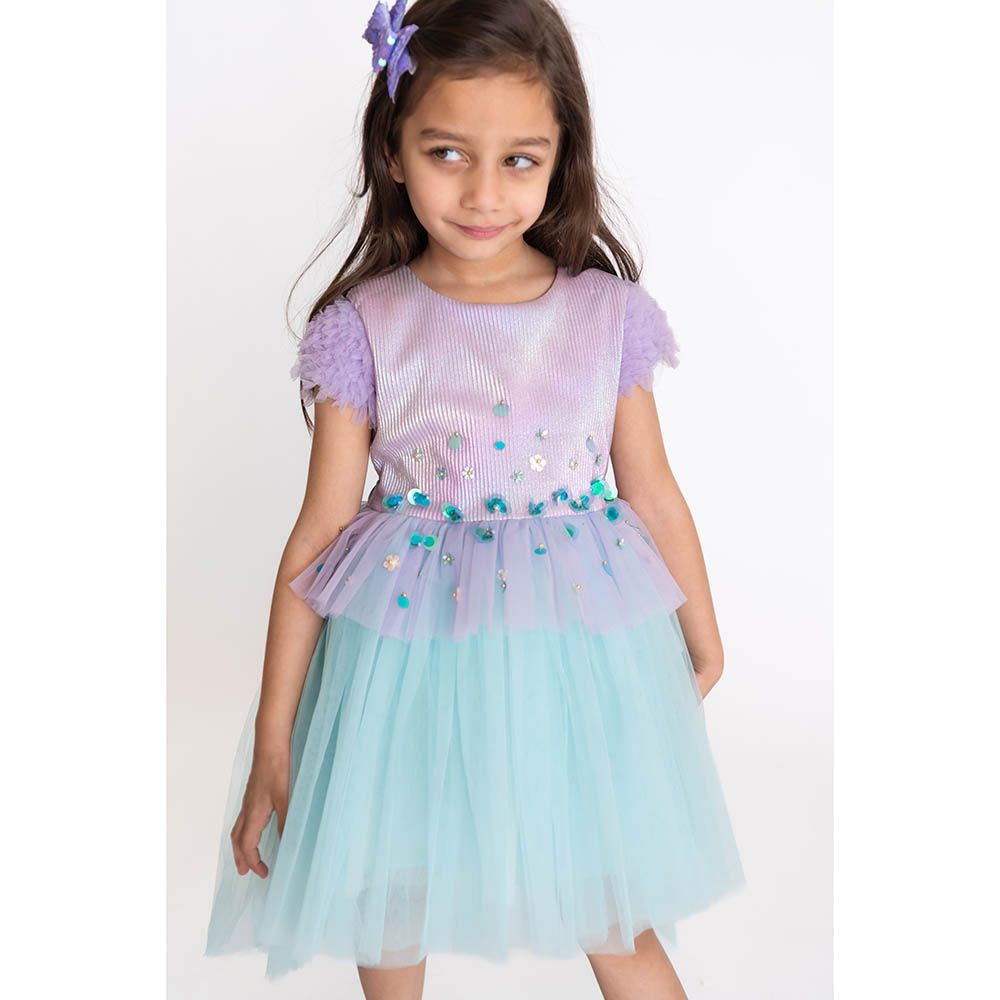 A Little Fable - Mermaid Glitter Dress - Lavender