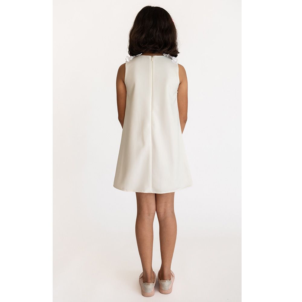 A Little Fable - Neon Pearl Sleeveless Dress - White