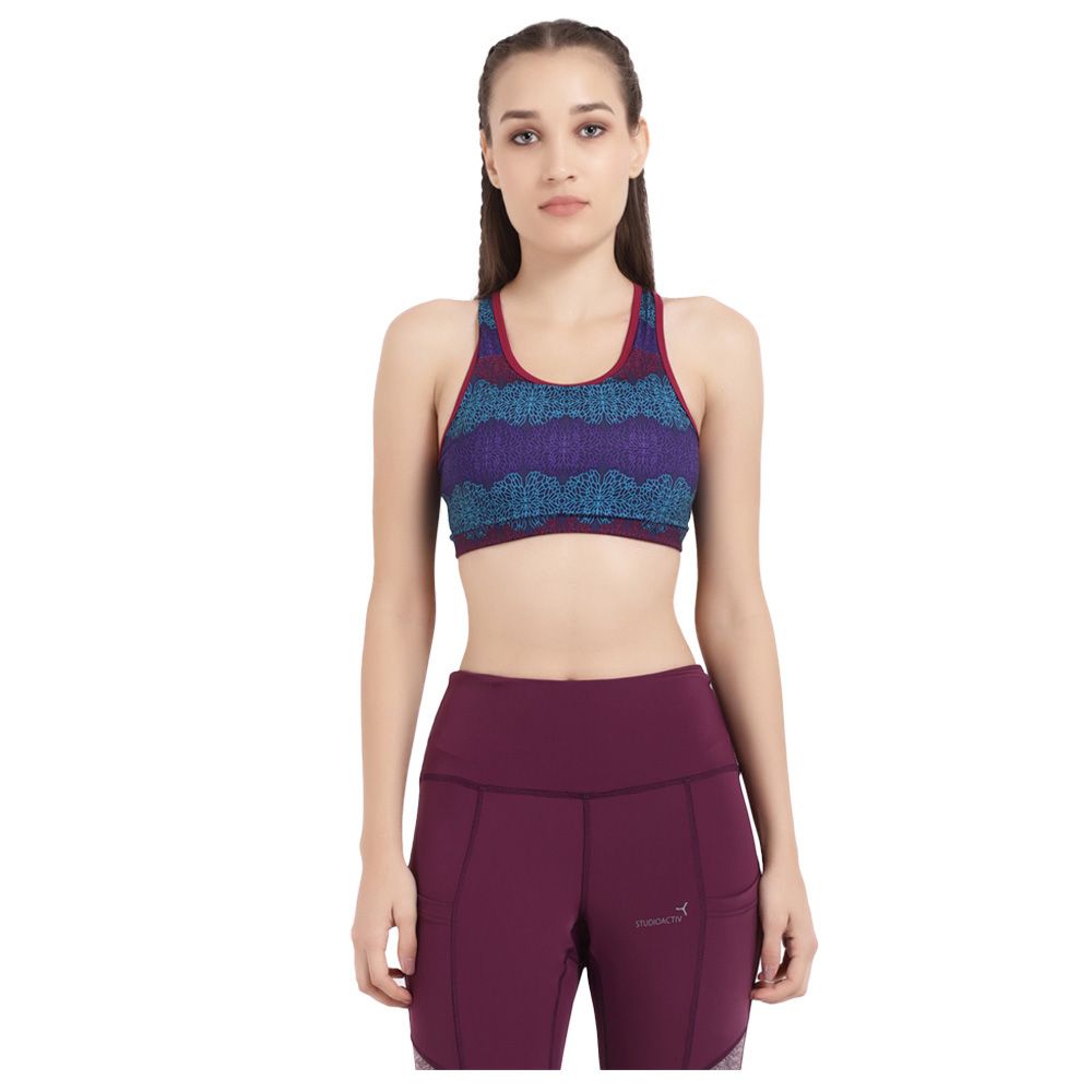 Studioactiv - Printed Sports Bra - Wine Blue