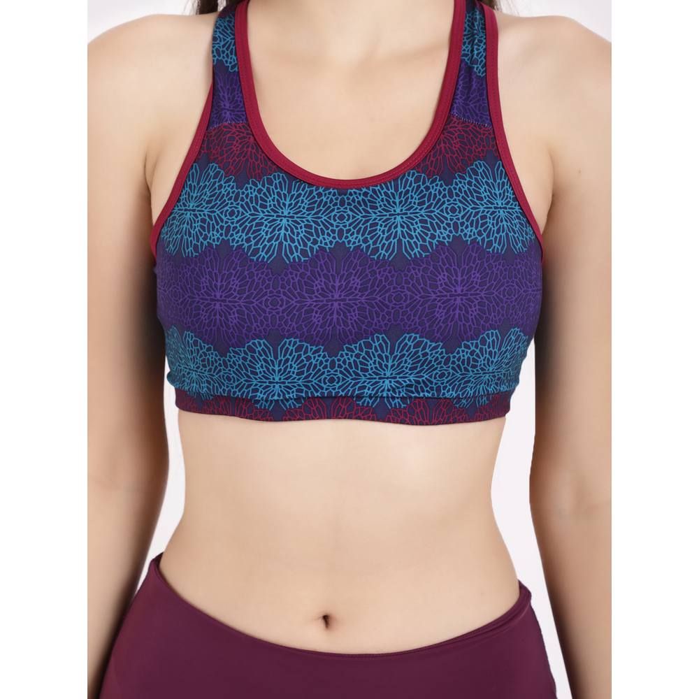 Studioactiv - Printed Sports Bra - Wine Blue