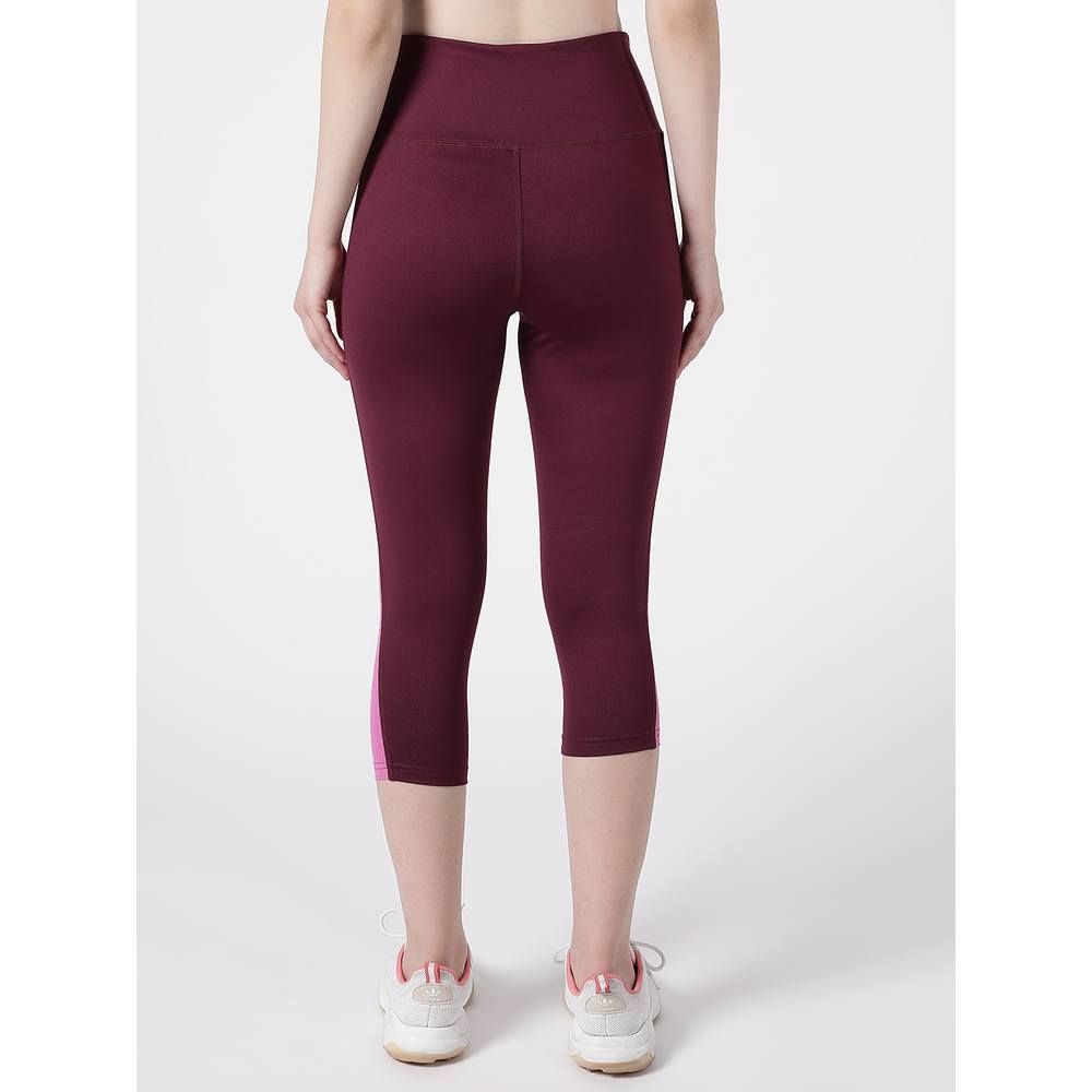 Studioactiv - Pink Mesh Summer Breeze Capri - Maroon