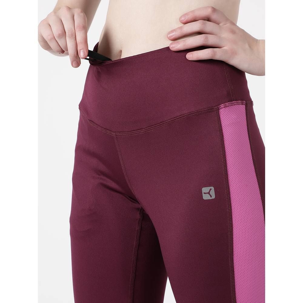 Studioactiv - Pink Mesh Summer Breeze Capri - Maroon