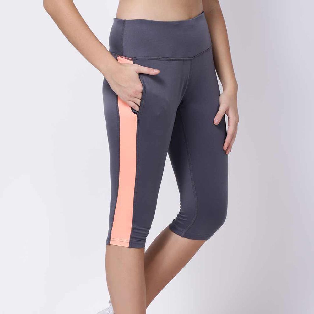 Studioactiv - Grey Neo-Orange Summer Breeze Capri