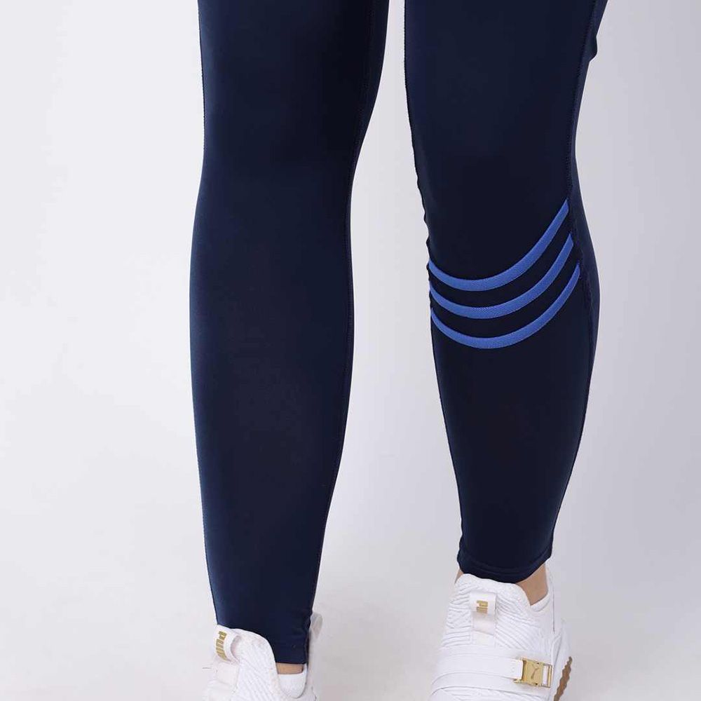 Studioactiv - Navy Royal Blue Striped Ace Leggings