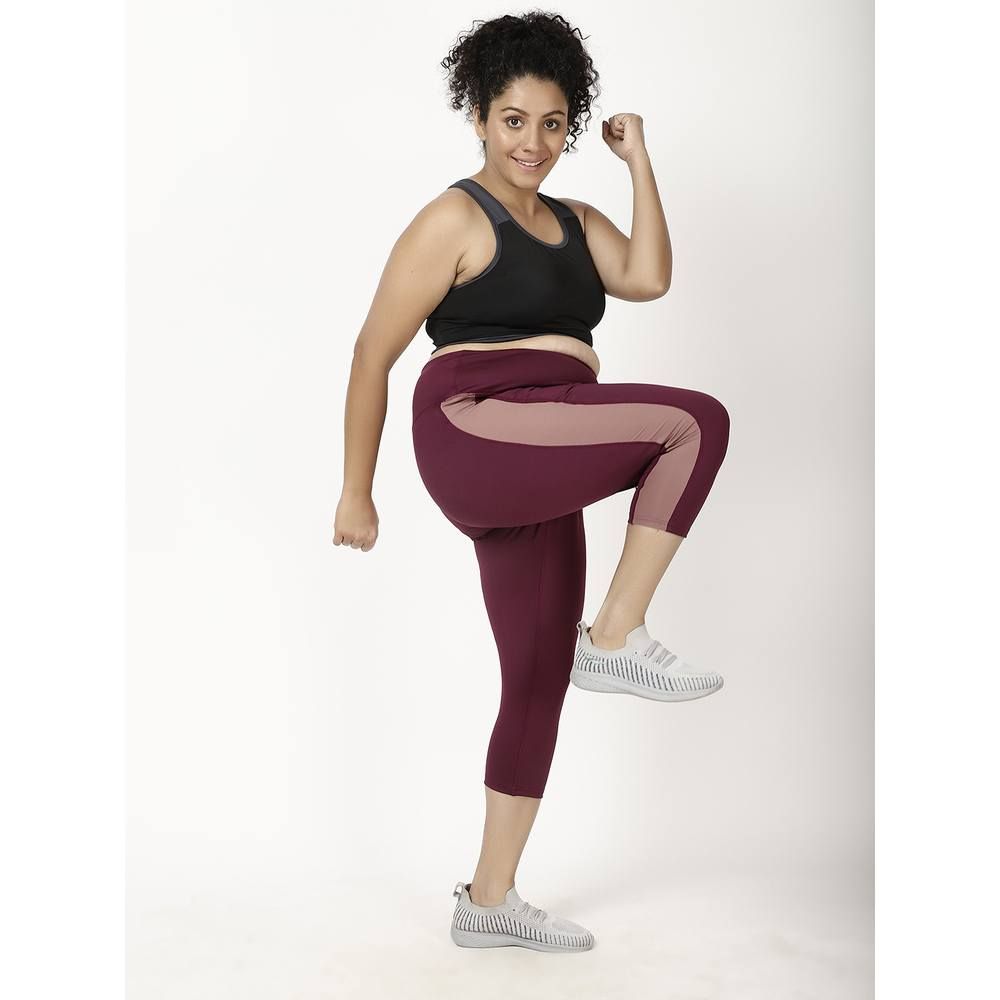 Studioactiv - Peach Summer Breeze Capri Curvy - Maroon