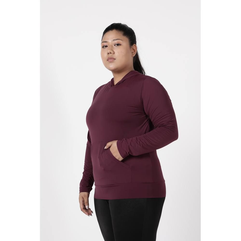 Studioactiv - Sassy Full Sleeves Hoodie Curvy - Maroon