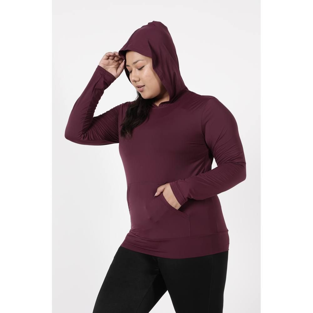 Studioactiv - Sassy Full Sleeves Hoodie Curvy - Maroon