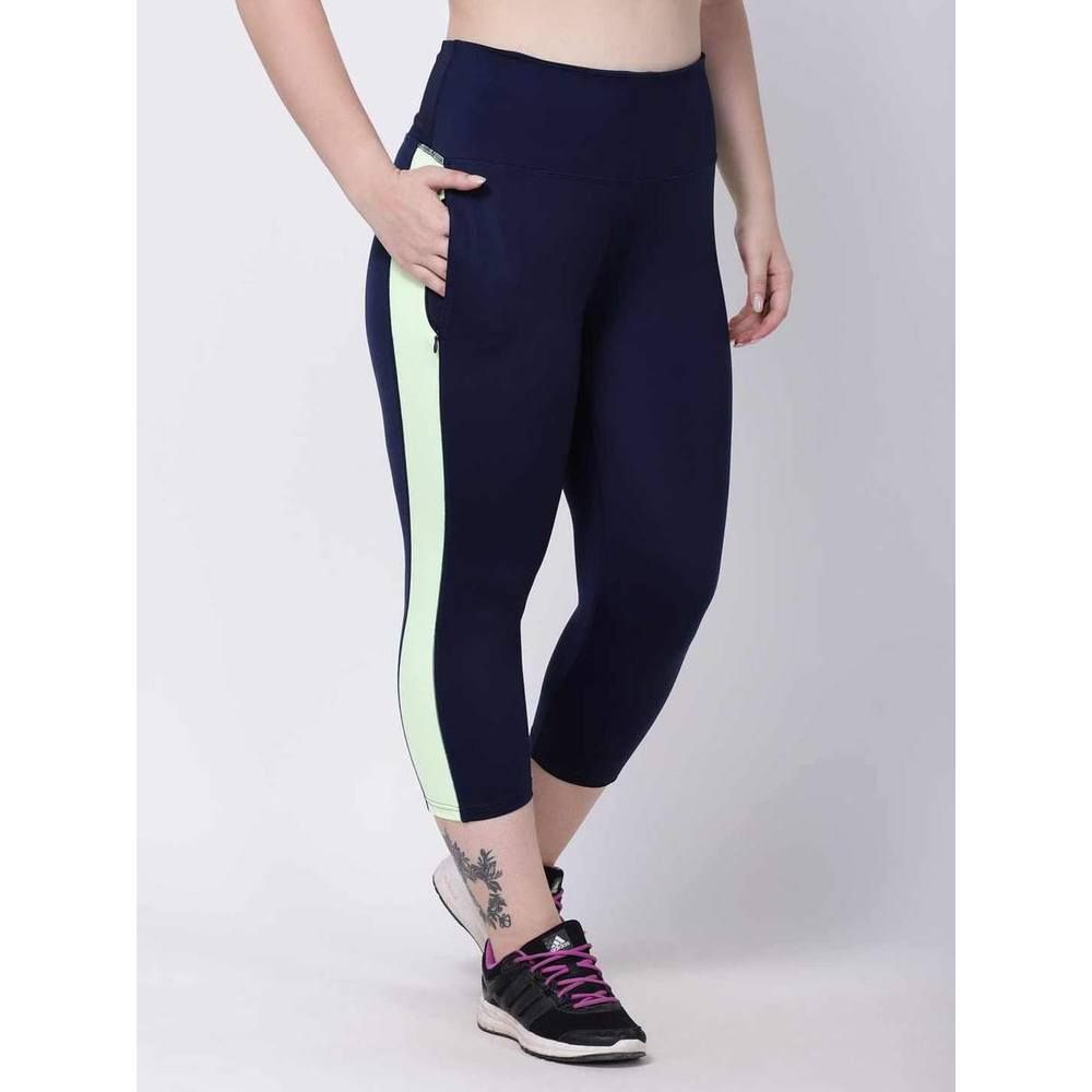 Studioactiv - Summer Breeze Capri Curvy - Navy Lime-Green