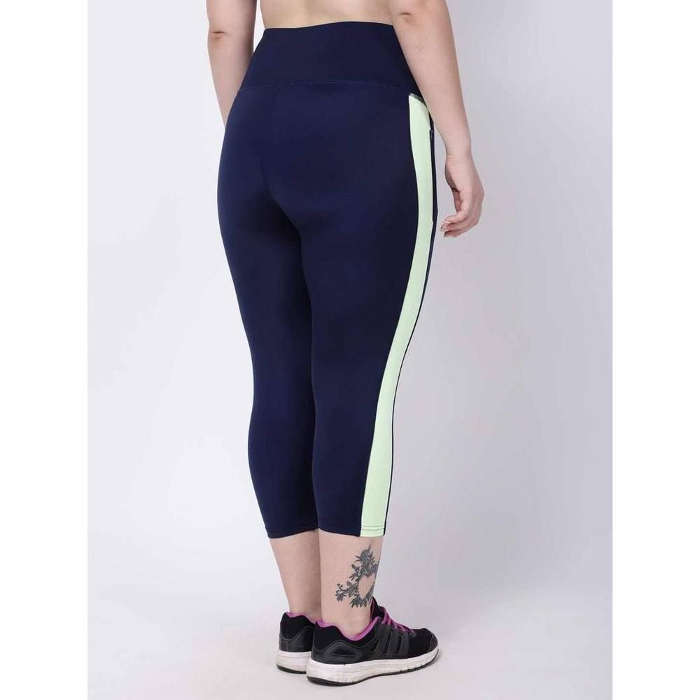 Studioactiv - Summer Breeze Capri Curvy - Navy Lime-Green