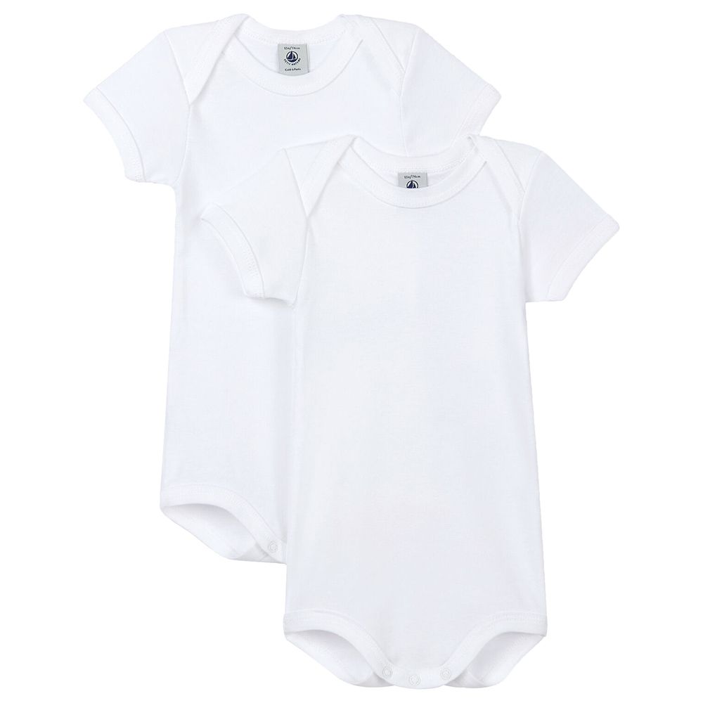 Petit Bateau - 2pc-Set Baby's Short Sleeves Bodysuit - White