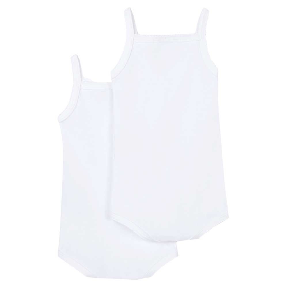 Petit Bateau - 2pc-Set - Baby Girl's Strappy Bodysuit - White