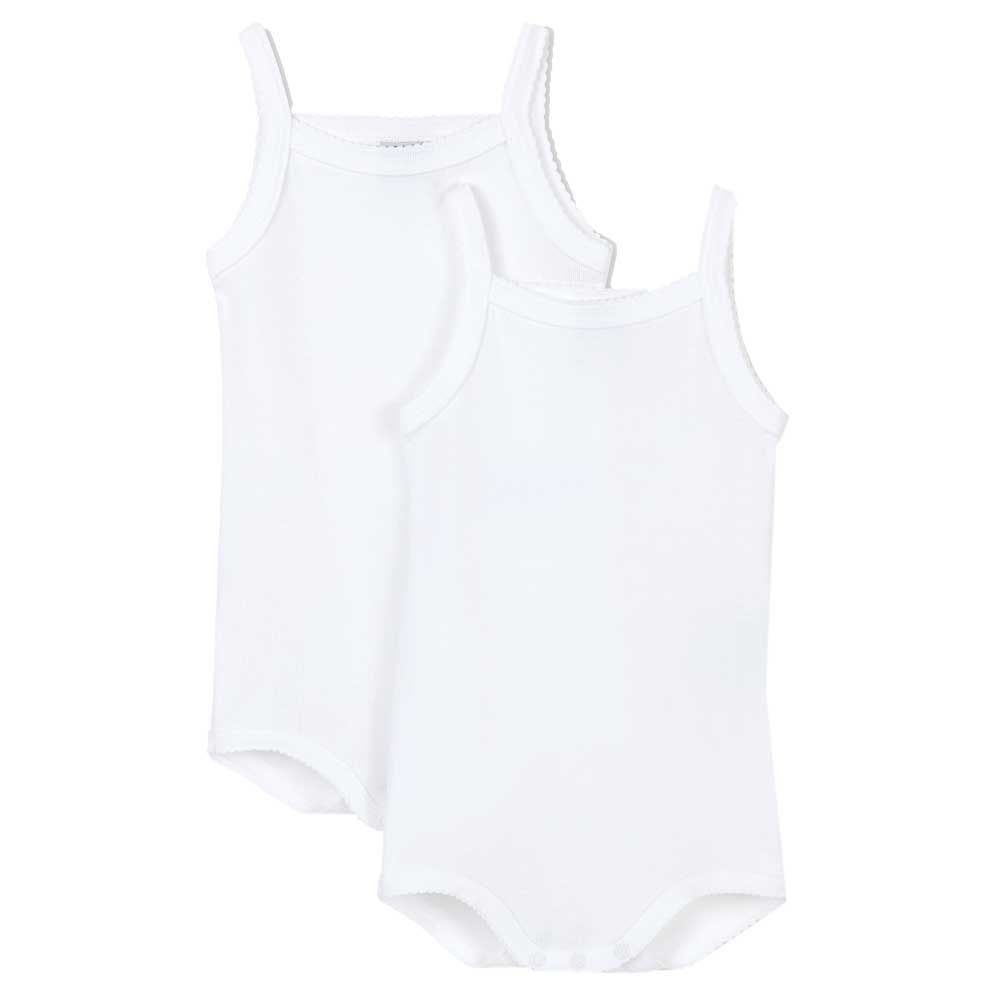 Petit Bateau - 2pc-Set - Baby Girl's Strappy Bodysuit - White