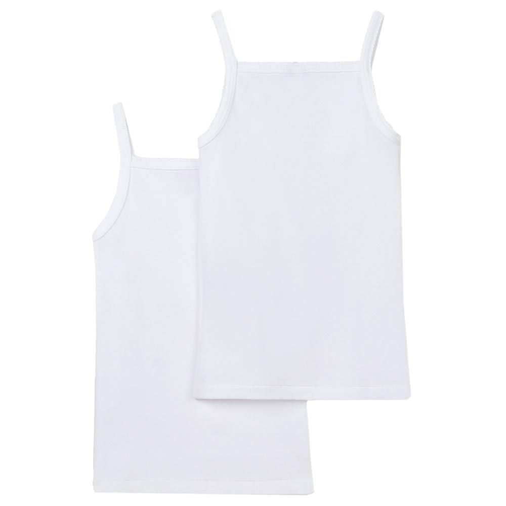 Petit Bateau - 2pc-Set - Girl's Slip - White