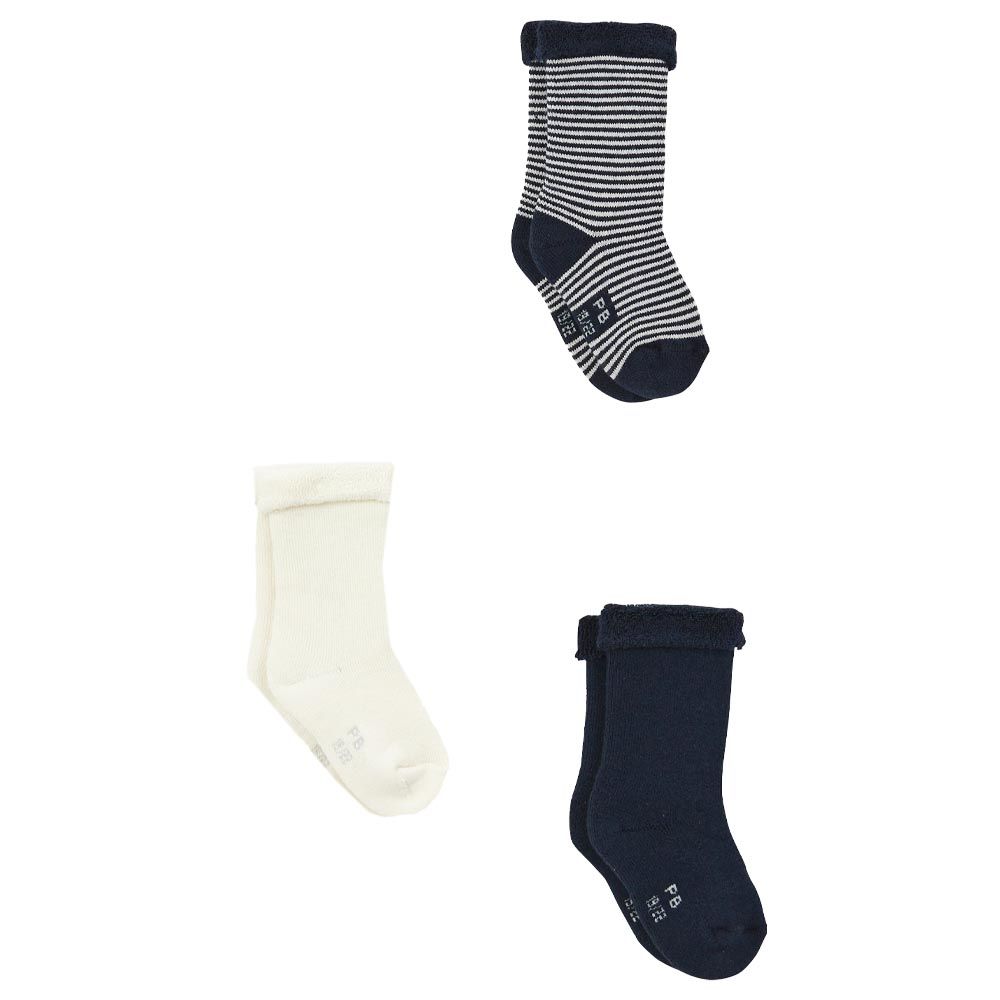 Petit Bateau - 3pc-Set - Knitted Baby's Socks - Blue