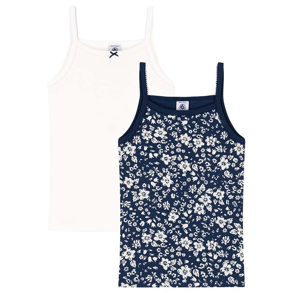 Petit Bateau - 2pc-Set - Girl's Flower Cotton Vest