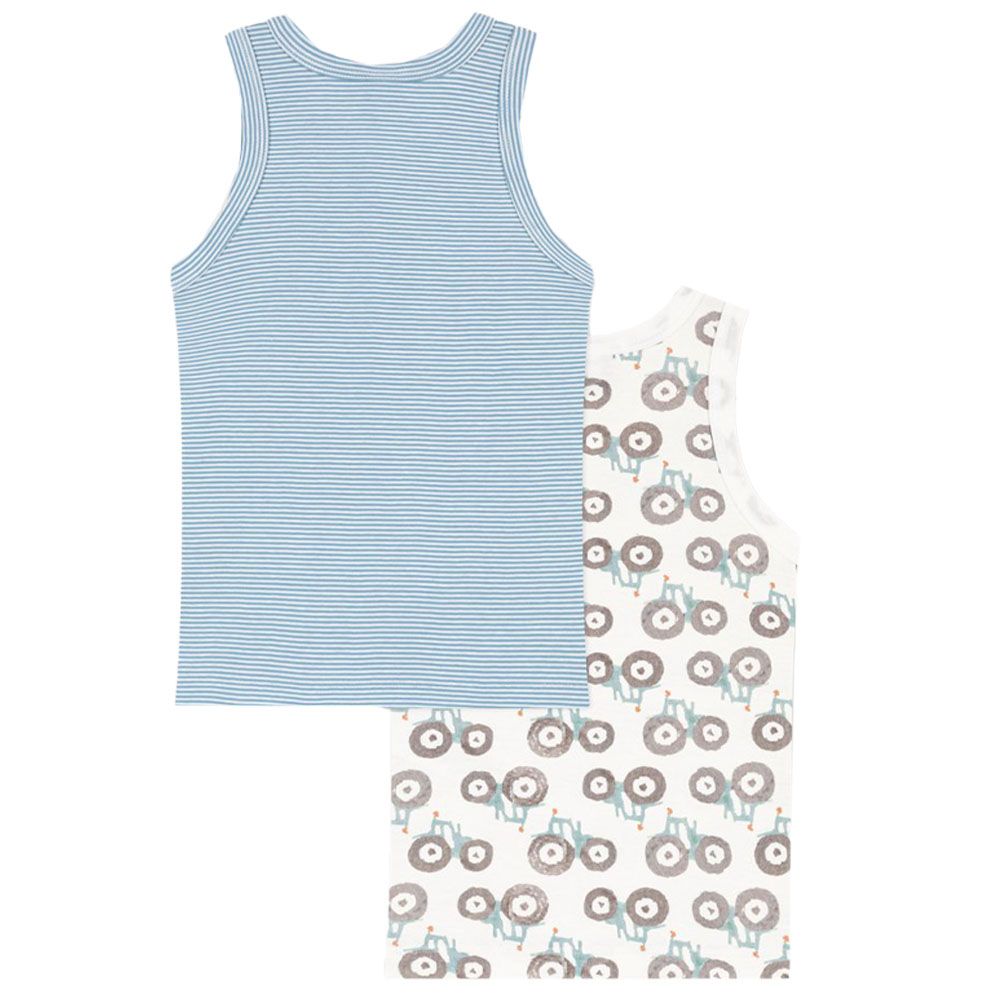 Petit Bateau - 2pc-Set - Boy's Tractor Cotton Vests