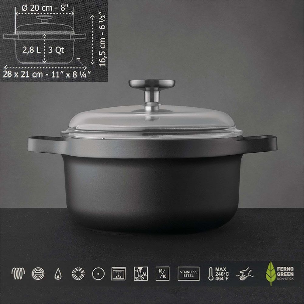 Berghoff - Gem Aluminium Casserole w/ Lid - 2.8L