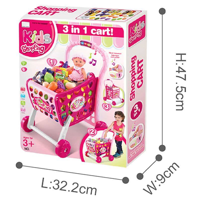 Xiong Cheng - 3-In-1 Kids Shopping Cart - Pink