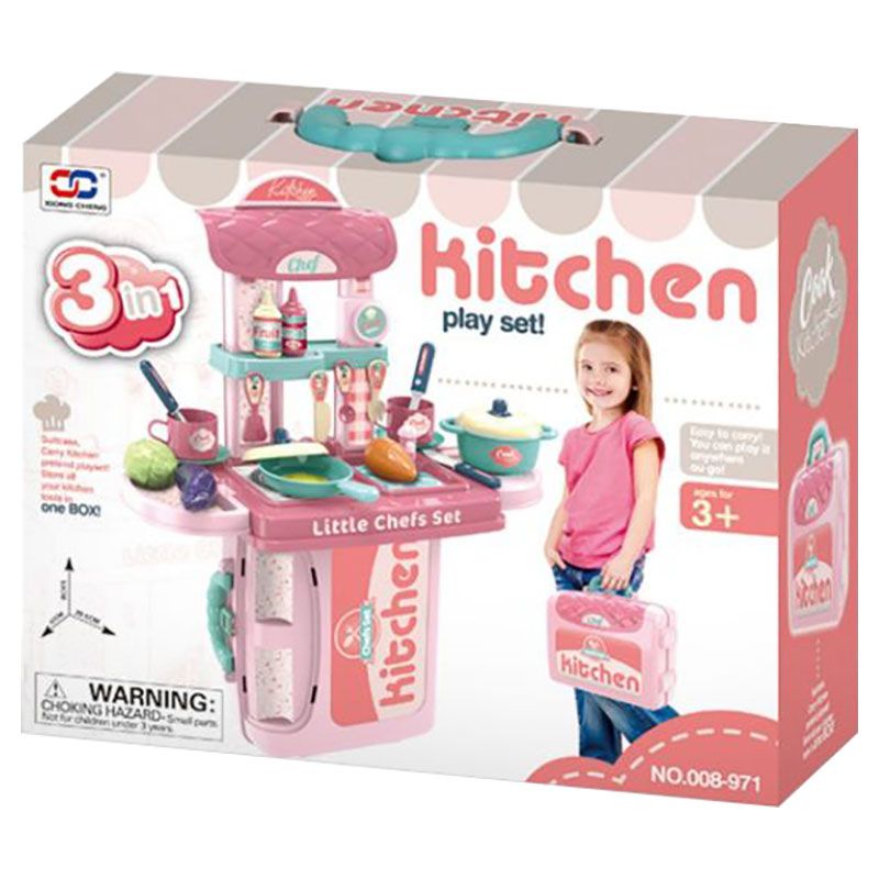 Xiong Cheng - Kitchen Play Set In Suitcase - Pink