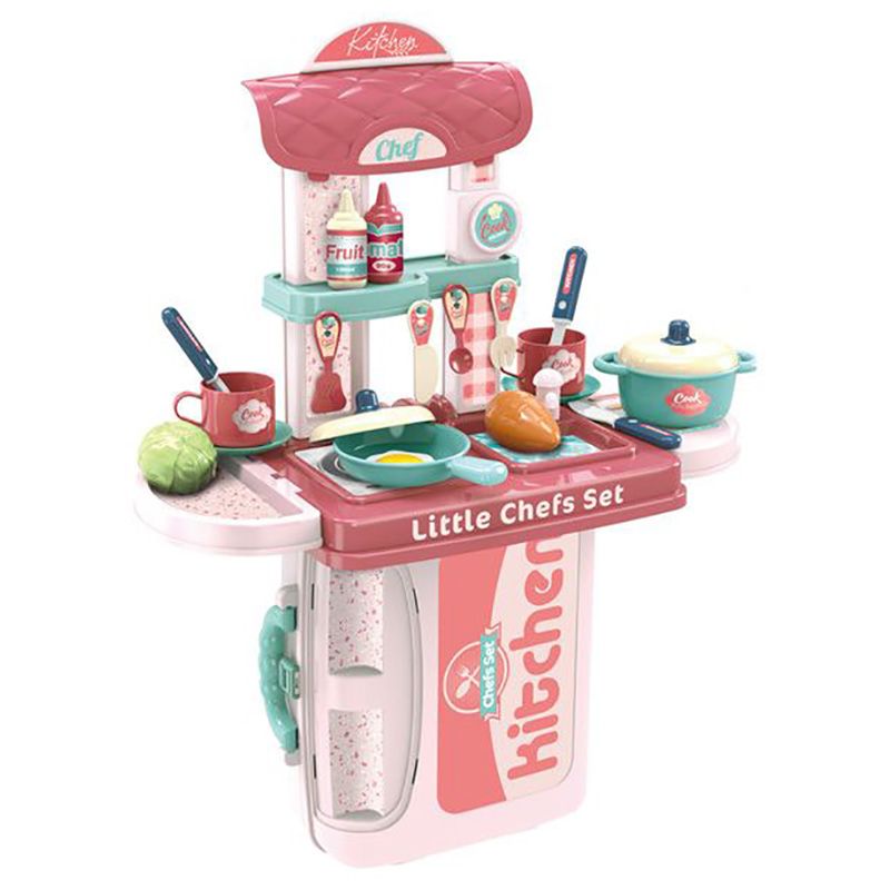 Xiong Cheng - Kitchen Play Set In Suitcase - Pink