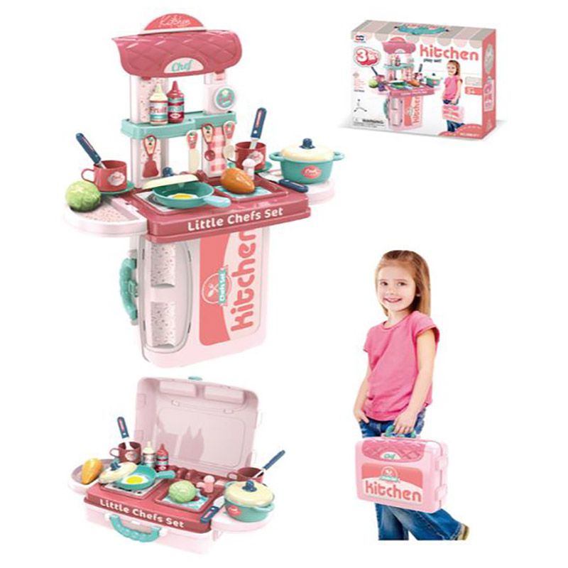 Xiong Cheng - Kitchen Play Set In Suitcase - Pink