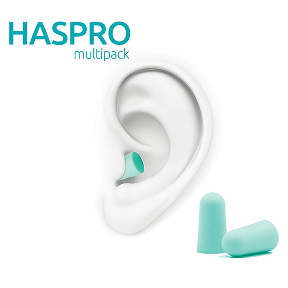 Haspro - Universal Foam Earplugs Pack of 10 Multipack - Mint