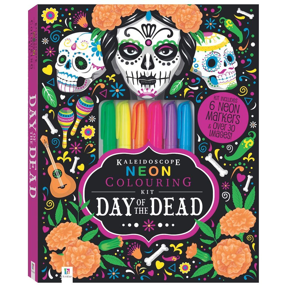 Kaleidoscope Neon Colouring Kit: Day Of The Dead