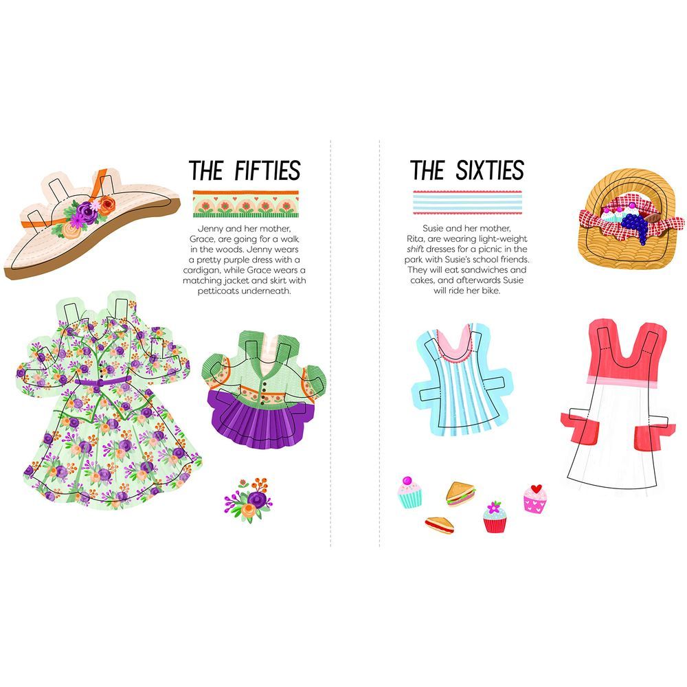 كتاب الأنشطة Mother and Daughter Dress-up Dolls: Fashion From Long Ago