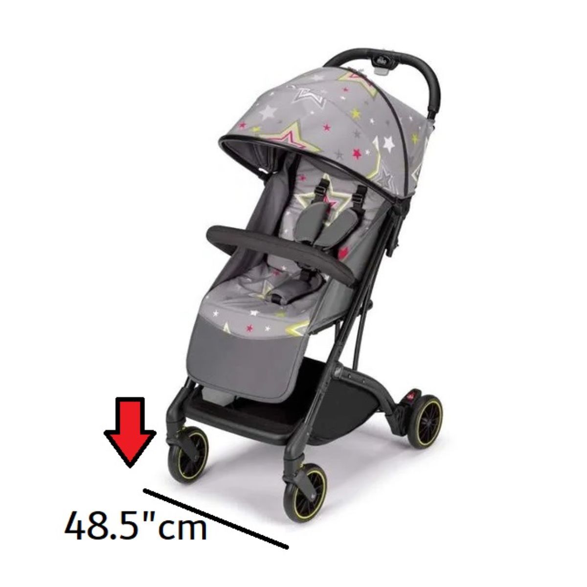 Cam - Printed Compass Lightweight Stroller - Grey