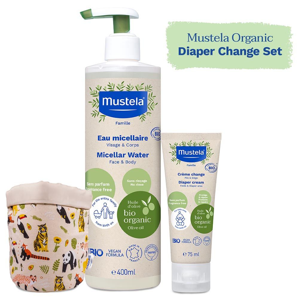 Mustela - Organic Diaper Cream 75ml and Micellar Water 400ml (Exclusive)