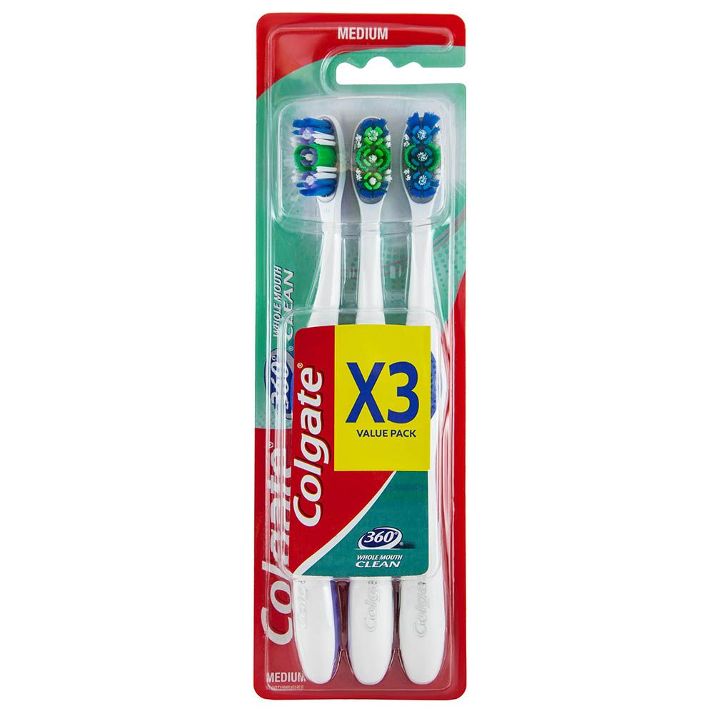 Colgate - 360 Base Medium Toothbrush Pack of 3