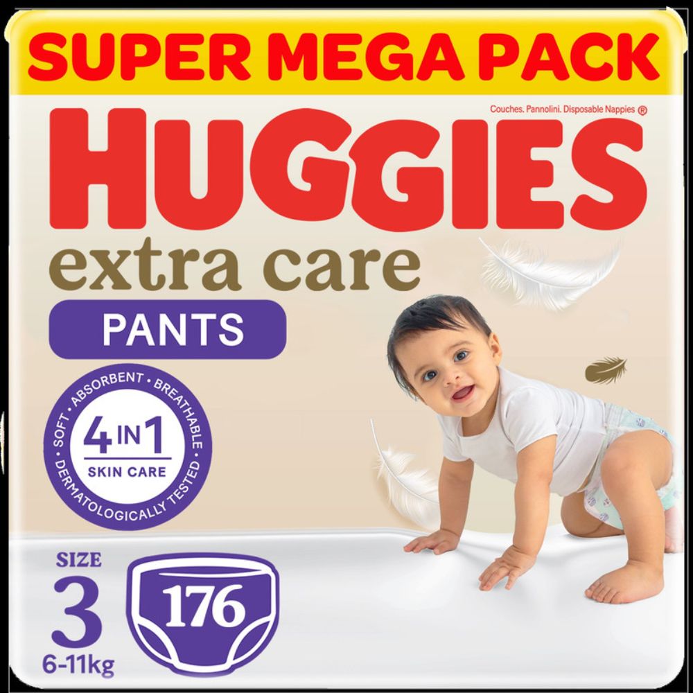 Huggies - Extra Care Culottes, Size 3, 6-11 kg, Super Mega Pack, 176 Diaper Pants