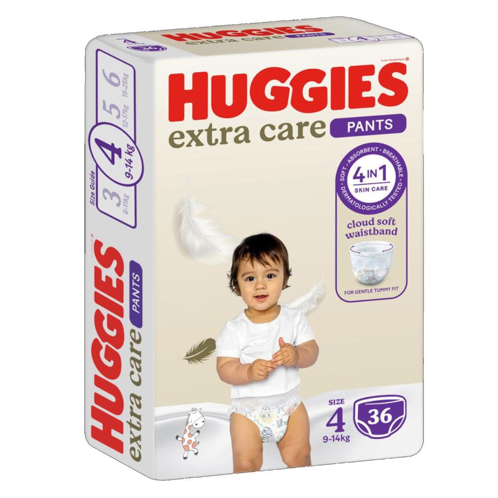 Huggies - Extra Care Culottes, Size 4, 9-14 kg, 36 Diaper Pants