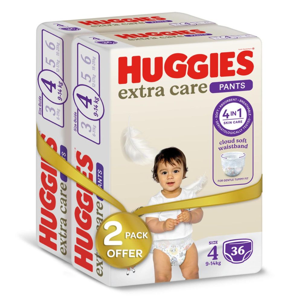 Huggies - Extra Care Culottes, Size 4, 9-14 kg, Mega Pack, 72 Diaper Pants