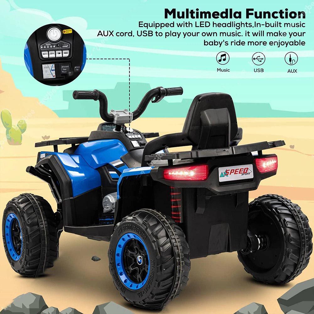 Amsham - ATV Quad Baby Love Ride On Bike - Blue - 12V