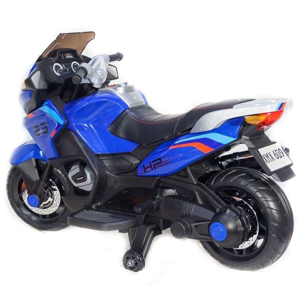 Amsham - Kids Electric Motorcycle Rideon Bike - Blue - 12V