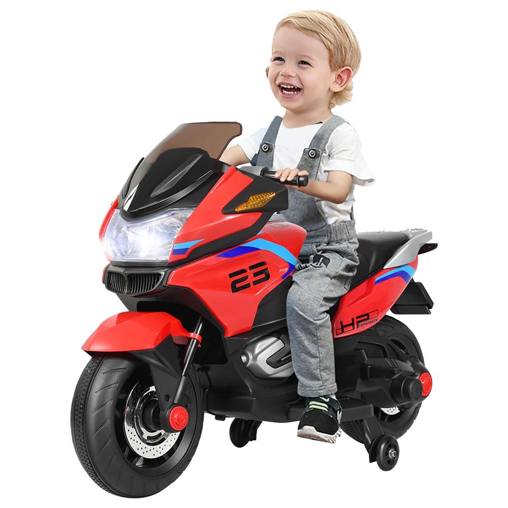 Amsham - Kids Electric Motorcycle Rideon Bike - Red - 12V