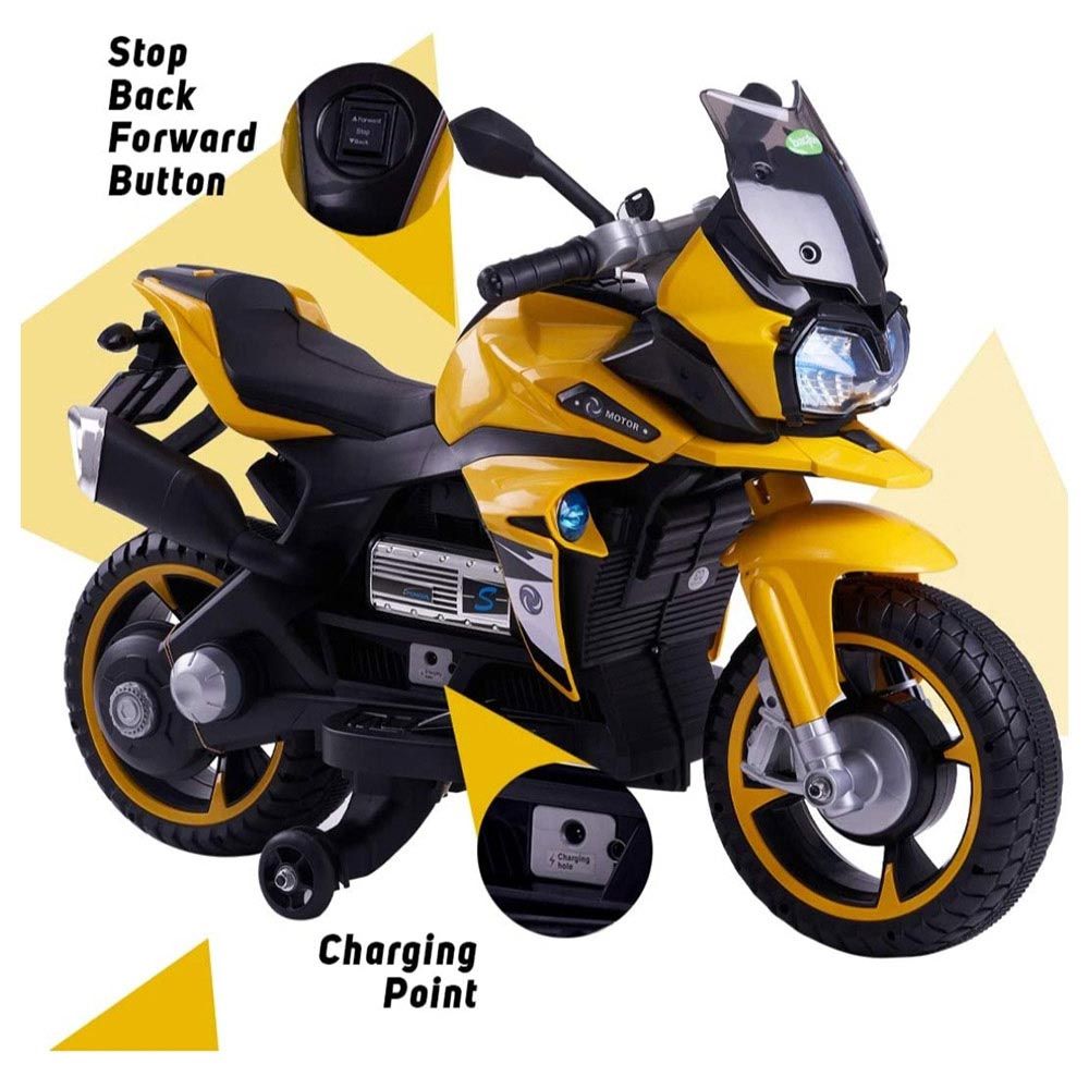 Amsham - Baby Love Kids Rideon Motorcycle - Yellow - 12V