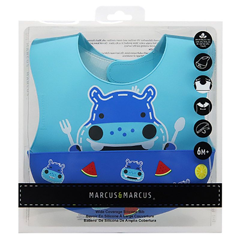 Marcus & Marcus - Silicone Wide Coverage Silicone Baby Bib - Lucas