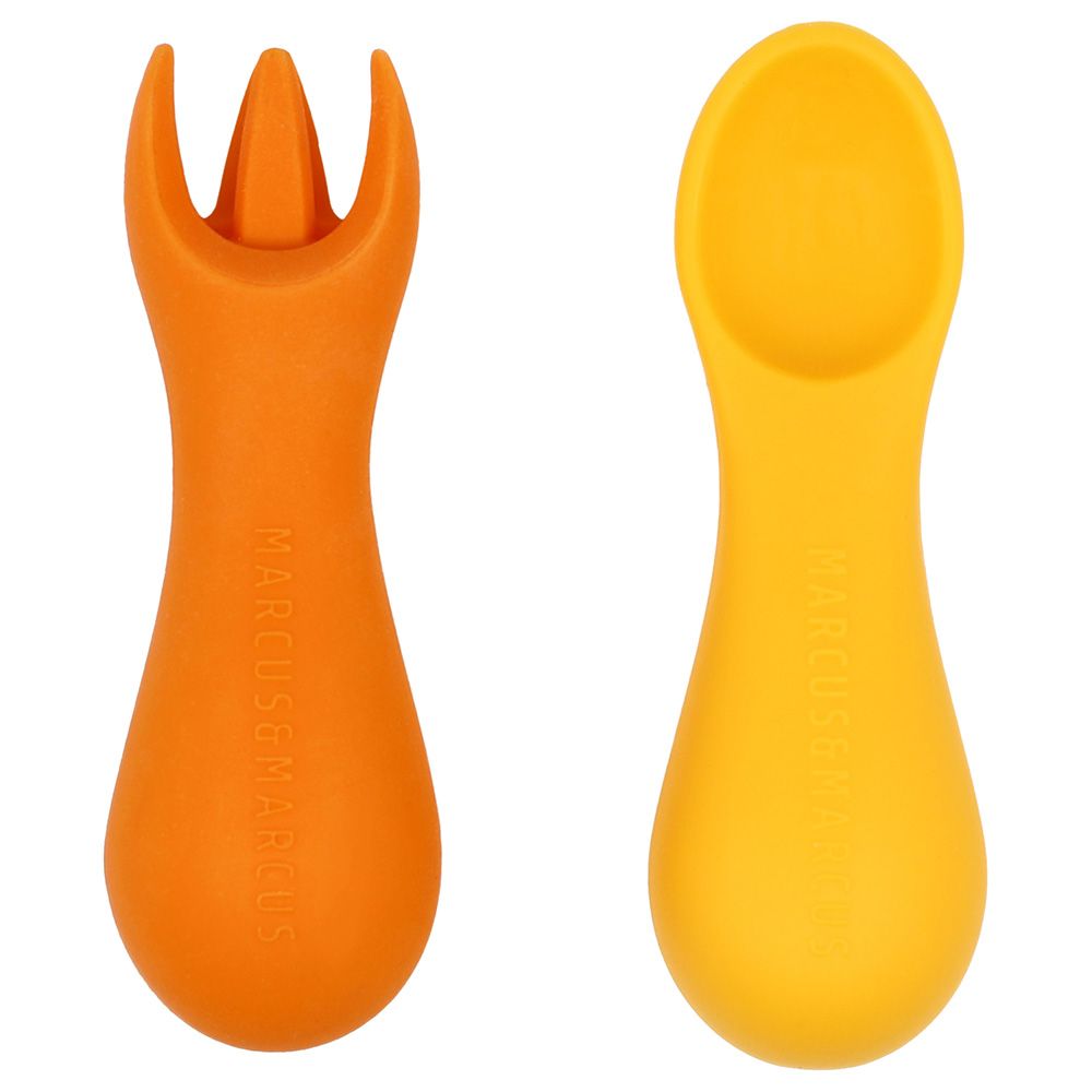 Marcus & Marcus - Silicone Palm Grasp Spoon & Fork Set-Lola