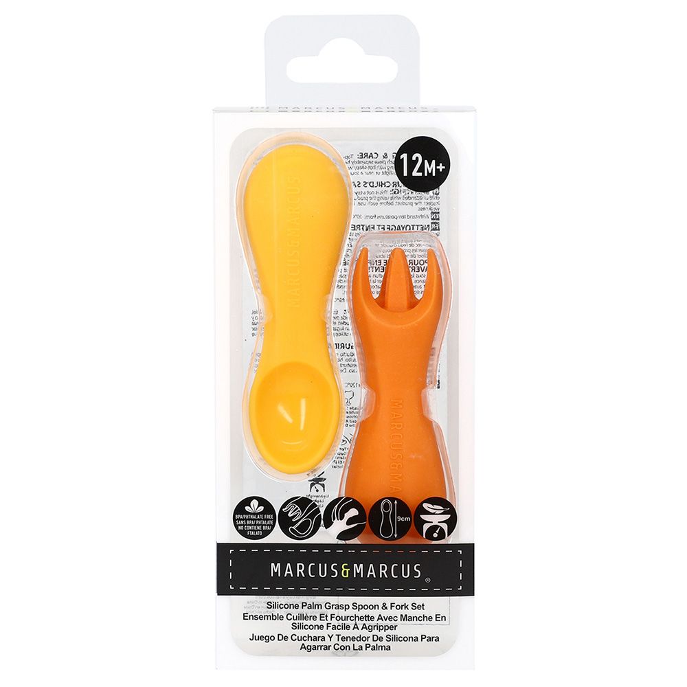 Marcus & Marcus - Silicone Palm Grasp Spoon & Fork Set-Lola