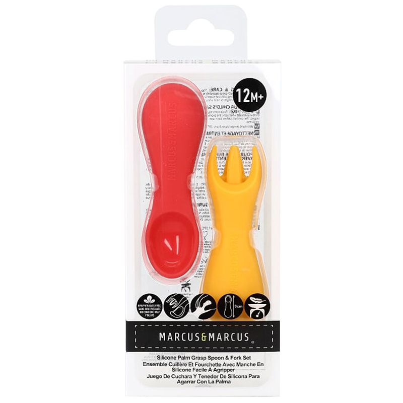 Marcus & Marcus Silicone Palm Grasp Spoon & Fork Set-Marcus