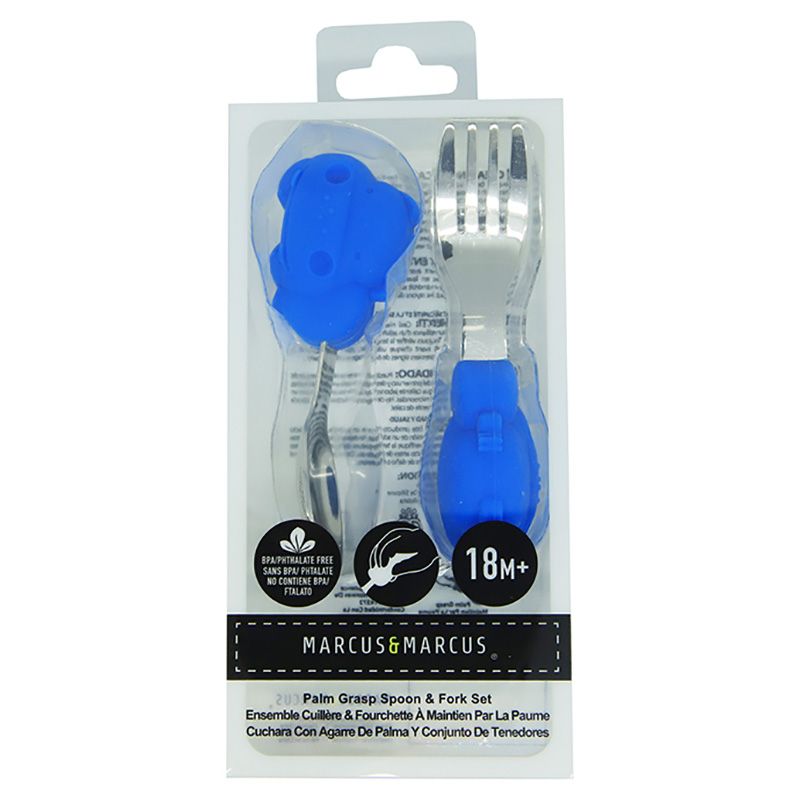 Marcus & Marcus - Silicone and Stainless Steel Palm Grasp Spoon & Fork Set - Lucas