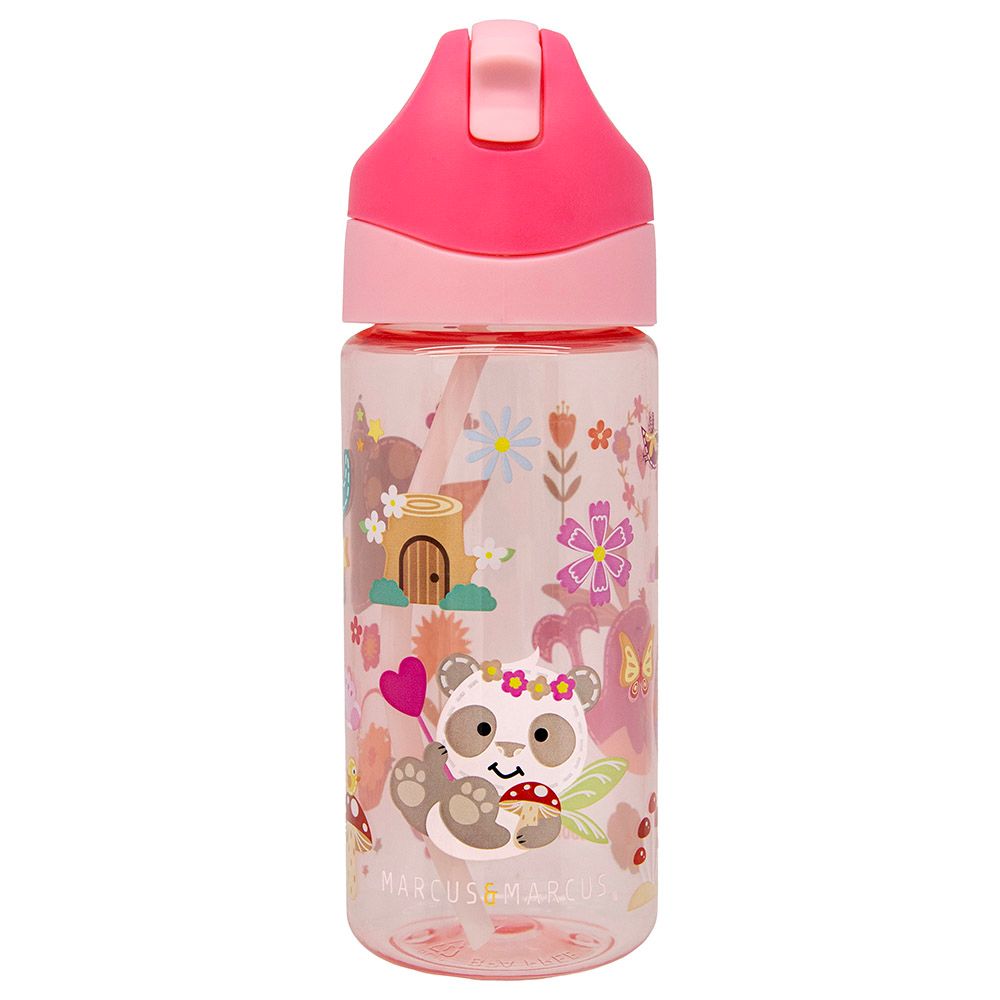 Marcus & Marcus - Germ Repel Tritan Straw Water Bottle - Little Fairy, 400ml - Pink