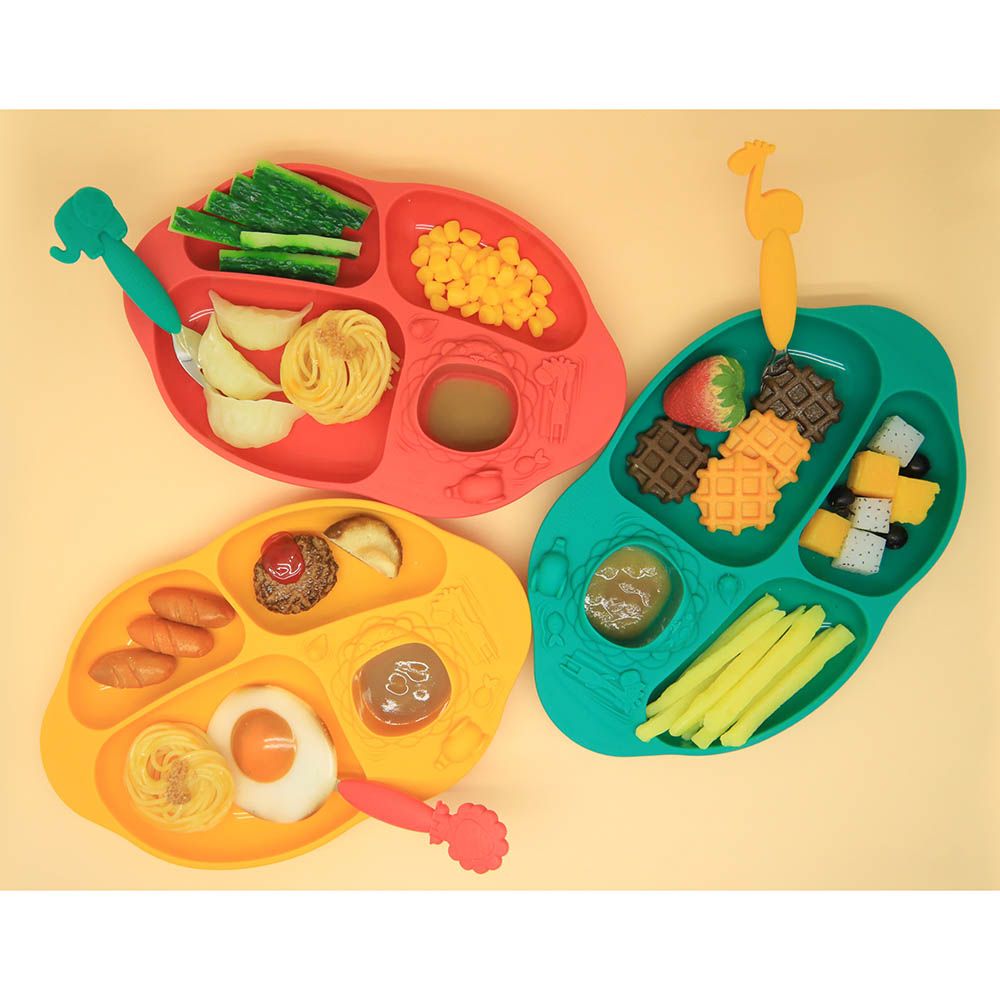 Marcus & Marcus - Silicone Yummy Dips Suction Divided Plate - Ollie