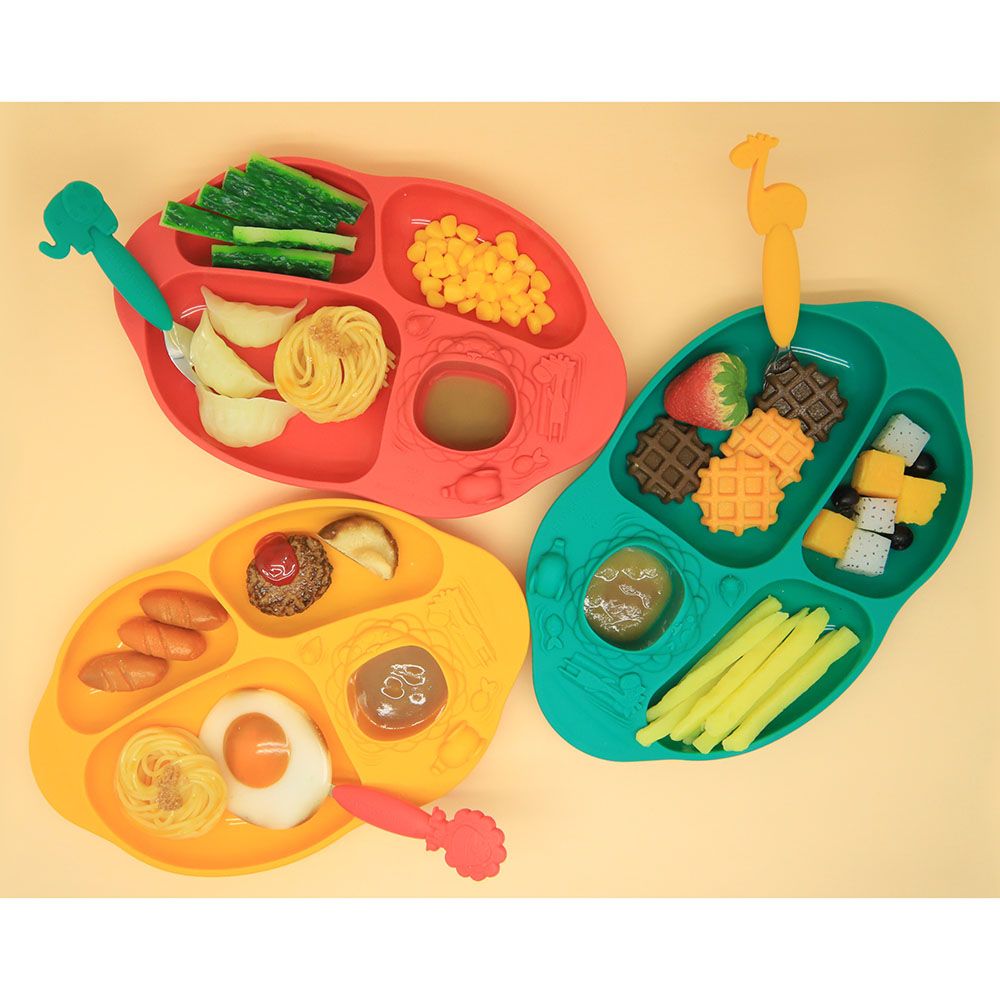 Marcus & Marcus - Silicone Yummy Dips Suction Divided Plate - Marcus