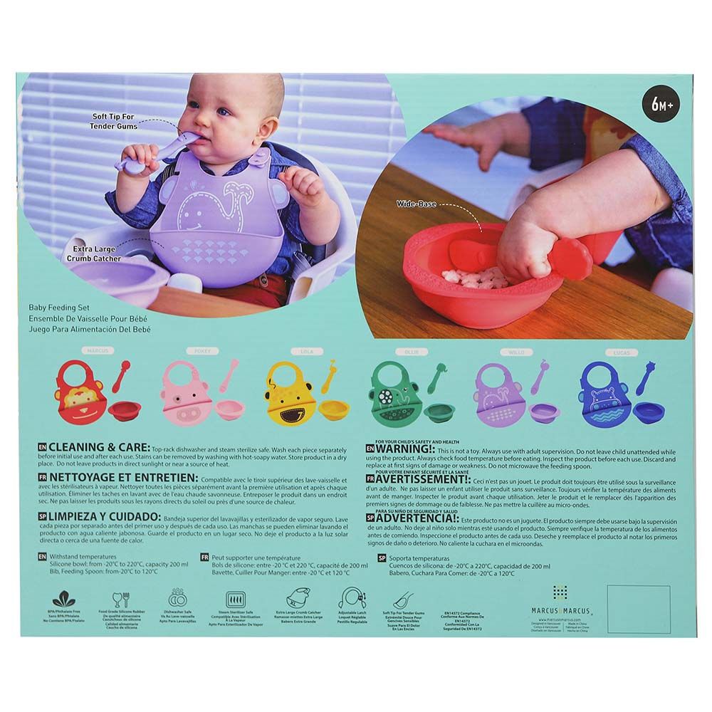 Marcus & Marcus - Silicone Baby Feeding Gift Set - Ollie